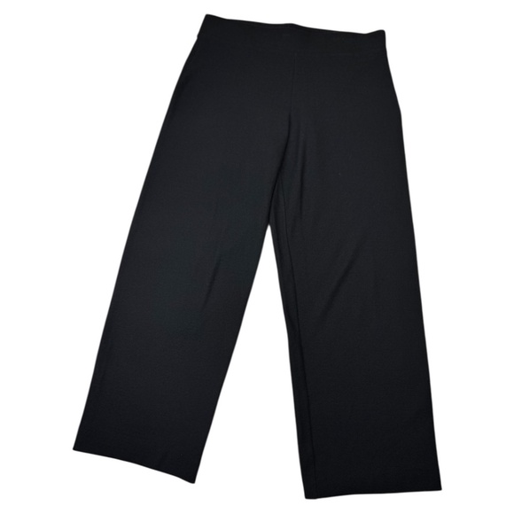 Eileen Fisher Women Elastic Waist Pull on Pant Size M Black Classic Casual - Picture 1 of 11